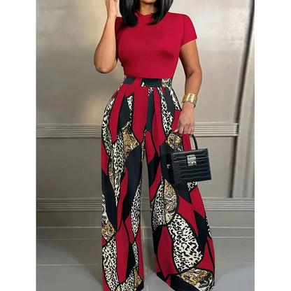 Women's Top & Wide-Leg Pants 2-Piece Set