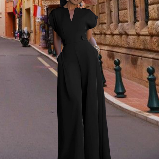🍾New Arrival!✨ Women's V-Neck Wide-Leg Jumpsuit