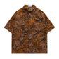 Vintage Casual Floral Print Short Sleeve Shirt
