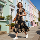 👗Women's Casual Printed V-Neck Ruffle Dress🌺