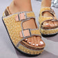 👡 30% OFF NOW! 🏖️ Double Buckle Cork Slide Sandals – Sparkling, Comfy & Effortlessly Chic – Perfect for Summer & Beach ✨