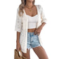 👚 50% OFF NOW! 🌸 Women's Short Sleeve Hollow-Out Knit Cardigan – Breathable Pointelle, Lightweight & Versatile Open-Front – Summer Essential ☀️
