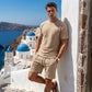 Men's Textured Short-Sleeve Shirt and Shorts Set