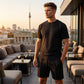 Men's Textured Short-Sleeve Shirt and Shorts Set