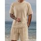 Men's Textured Short-Sleeve Shirt and Shorts Set