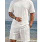Men's Textured Short-Sleeve Shirt and Shorts Set
