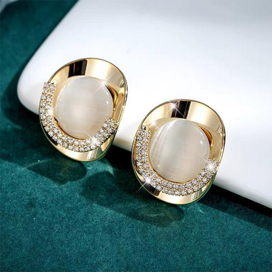 Elegant Cat's Eye Oval Earrings for Women
