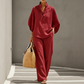 📢📢40% OFF !! ⏰Women's Stand-Up Collar Top & Wide-Leg Pants Set