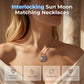 📢📢40% OFF !! ⏰Sun and Moon Pendant Necklace with Rhinestones