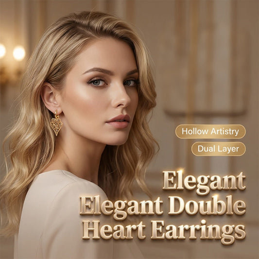 💎 LIMITED-TIME 50% OFF! ✨ Sparkling Heart Hoop Earrings – Double Layer, Coffee Crystals, Gold, Lightweight ❤️