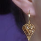💎 LIMITED-TIME 50% OFF! ✨ Sparkling Heart Hoop Earrings – Double Layer, Coffee Crystals, Gold, Lightweight ❤️