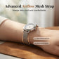 Vintage-Style Quartz Watch with Mesh Strap