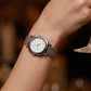 Vintage-Style Quartz Watch with Mesh Strap