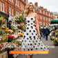 Elegant Strapless Polka Dot Tiered Dress