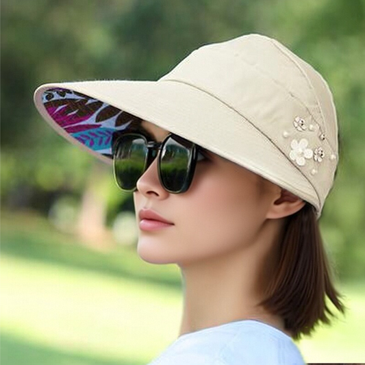 🌞Summer Hot Sale $19.99！💇‍♀️Foldable Wide Brim Sun Hat with Ponytail Hole