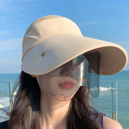 Wide Brim Sun Visor with Face Shield