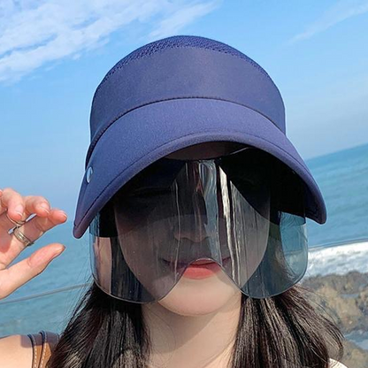 Wide Brim Sun Visor with Face Shield