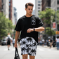 📢📢40% OFF !! ⏰Men's Print T-Shirt & Shorts 2-Piece Set