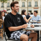 📢📢40% OFF !! ⏰Men's Print T-Shirt & Shorts 2-Piece Set