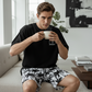 📢📢40% OFF !! ⏰Men's Print T-Shirt & Shorts 2-Piece Set