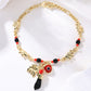 Bohemian Evil Eye Bracelet – Elephant & Hamsa Charms, Gold-Tone, Adjustable ✨