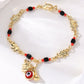 Bohemian Evil Eye Bracelet – Elephant & Hamsa Charms, Gold-Tone, Adjustable ✨
