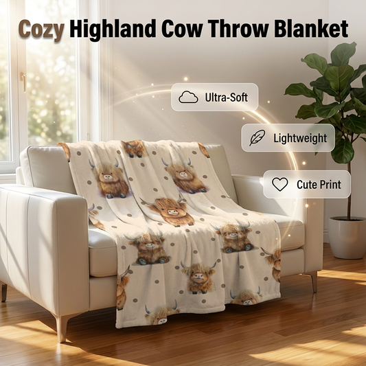 ⏳50% OFF!🐮Ultra-Soft Printed Flannel Throw Blanket