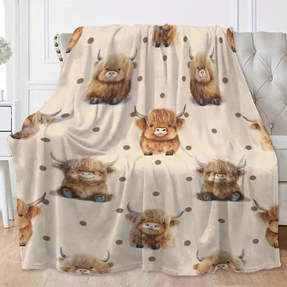 ⏳50% OFF!🐮Ultra-Soft Printed Flannel Throw Blanket