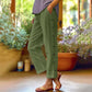⏰🔥LIMITED TIME 50% OFF! 👖 Casual Solid-Color Loose-Fit Cropped Pants with Side Buttons – Comfy, Breathable & Effortlessly Chic ✨💃