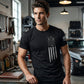 📢📢40% OFF !! ⏰Men's Distressed American Flag Print T-Shirt