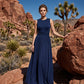 Women's Elegant Ruched Waist Dress with Pockets