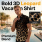 Men's Short Sleeve Leopard Print Button Down Shirt