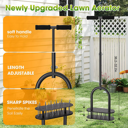 🌱 Manual Lawn Coring Aerator ✅ Carbon Steel Build & Spring Ejection | Healthier Grass Made Easy 🍃