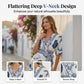 👗New Arrival❣️Women's Tropical Print V-Neck Wrap Romper