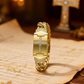 Summervibes Sparkling Crystal Cross Embellishment, Geometric Rectangular Dial, Premium Metal Bracelet Timepiece, Perfect for Daily Elegance & Gifting Perfect Mother’s Day gift