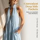 📢📢40% OFF !! ⏰Women's Summer Halter Neck V-Neck Maxi Dress