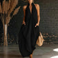 📢📢40% OFF !! ⏰Women's Summer Halter Neck V-Neck Maxi Dress