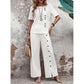 🔥🔥50% off new arrivals-Women's Casual Top & Wide-Leg Pants 2-Piece Set