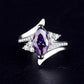 Asymmetrical Marquise Cut Purple Zircon Ring