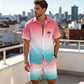 🔥 Pro-Favorite Men's Hawaiian Shirt & Shorts 2-Piece Set – Polyester – Breathable 🌴
