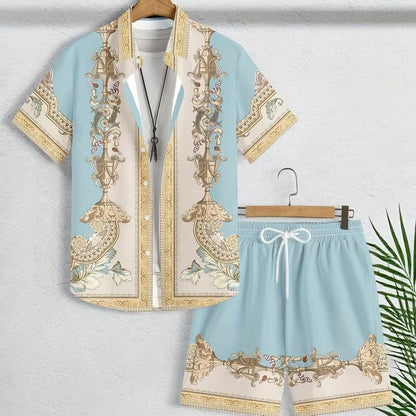 🔥 Pro-Favorite Men's Hawaiian Shirt & Shorts 2-Piece Set – Polyester – Breathable 🌴