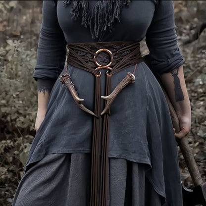 Adjustable Tassel Waist Belt with Metal Ring