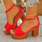 👡 50% OFF NOW! 👠 Women's Chunky Heel Platform Sandals – Cushioned insole, ankle strap & stable walk – perfect for all-day wear, parties or vacation ☀️