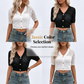 🌞 LIMITED-TIME 50% OFF! ✨ V-Neck Button Down Crop Top Sweater – Breathable Crochet, Hollow-Out Knit, Versatile Styling 🌸