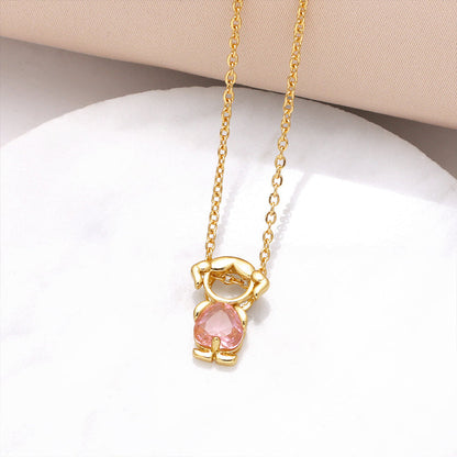 💎 50% OFF NOW! 👫 Boy & Girl Pendant Necklace with Zircon Stone – Sweet couple design, sparkling & perfect as a matching gift for loved ones 💕
