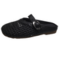 Women's Woven Closed-Toe Mules with Buckle Strap