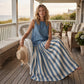 👗 50% OFF NOW!🥂 Women's 2-Piece Set – Sleeveless Top & Striped Skirt – Effortless Chic 🌊