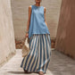 👗 50% OFF NOW!🥂 Women's 2-Piece Set – Sleeveless Top & Striped Skirt – Effortless Chic 🌊