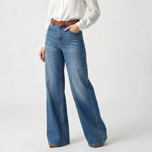 👖 LIMITED-TIME 50% OFF! ✨ Women's High-Waist Wide-Leg Jeans – Denim, S-2XL, Timeless Style 🍁