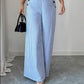 👖 LIMITED-TIME 50% OFF! ✨ High-Waist Wide-Leg Trousers – Striped, Decorative Buttons, S-XL 🍁